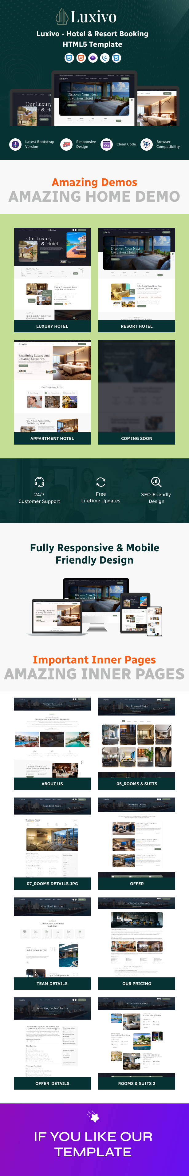 Luxivo - Hotel & Resort Booking HTML5 Template